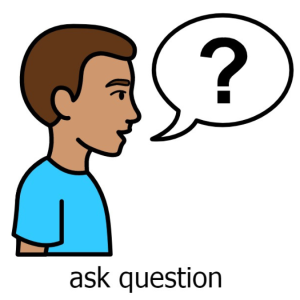 Communication board image for "ask question"